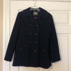 Navy Wool Vintage Double Breasted Peacoat